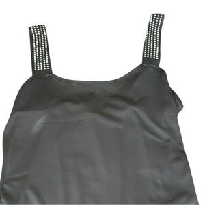 Chic Me Rhinestone Studded Black Knit Camisole